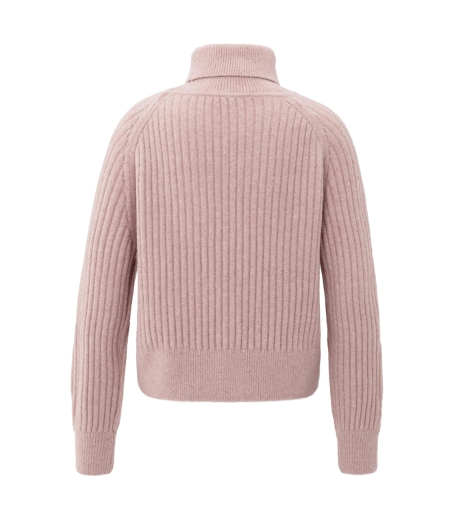 Yaya Sweater with cable detail 615092 Shadow gray pink mel