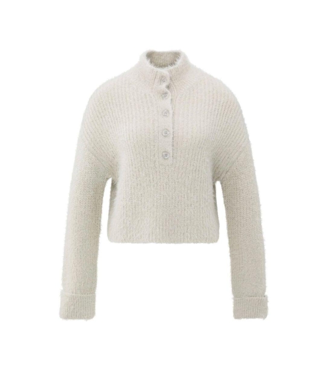 Yaya Fluffy cropped sweater 990312 Cloud grey 