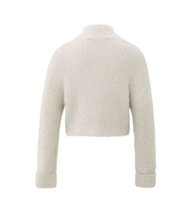 Yaya Fluffy cropped sweater 990312 Cloud grey 