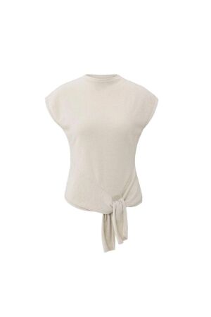 Yaya Sleeveless sweater with knot 990312 Cloud grey 