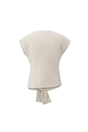 Yaya Sleeveless sweater with knot 990312 Cloud grey 