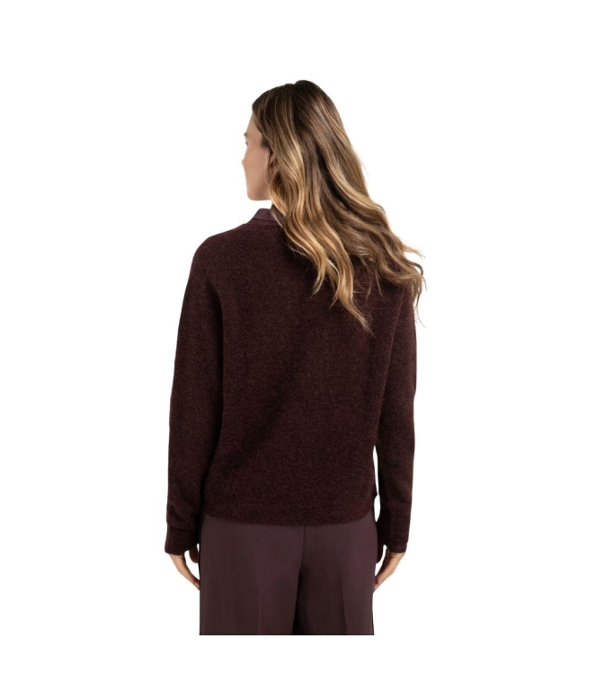 Yaya Soft sweater with V-neck 916191 Fudge purple 
