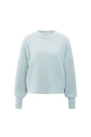 Yaya Ribbed sweater with round neck 44039 Secret spaces grey
