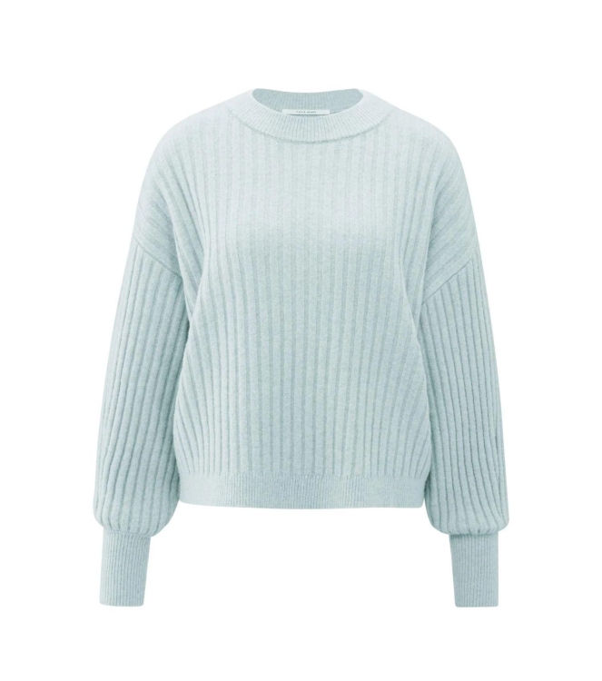 Yaya Ribbed sweater with round neck 44039 Secret spaces grey