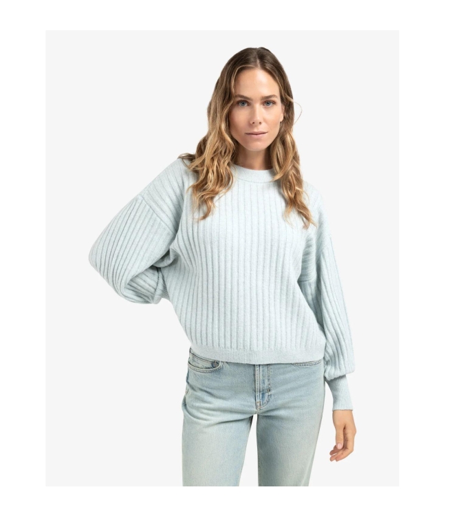 Yaya Ribbed sweater with round neck 44039 Secret spaces grey