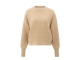 Yaya Ribbed sweater with round neck 99030 Light camel