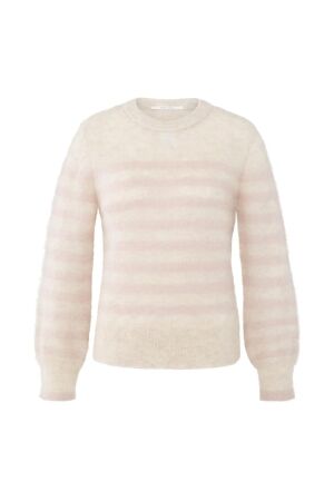 Yaya Striped sweater 615091 Shadow gray pink dessin