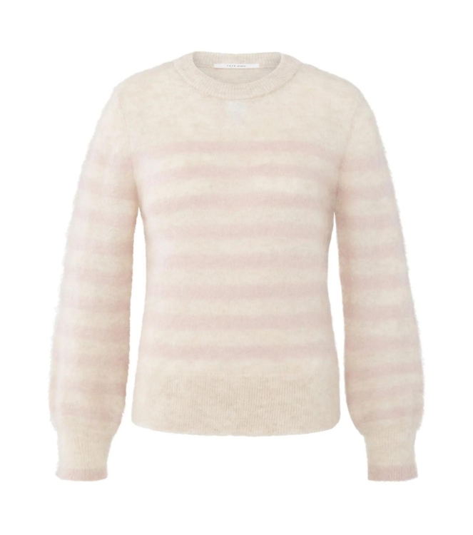 Yaya Striped sweater 615091 Shadow gray pink dessin