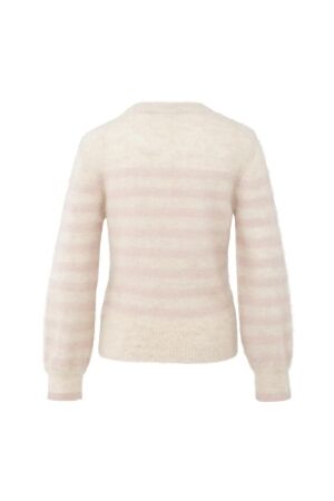 Yaya Striped sweater 615091 Shadow gray pink dessin