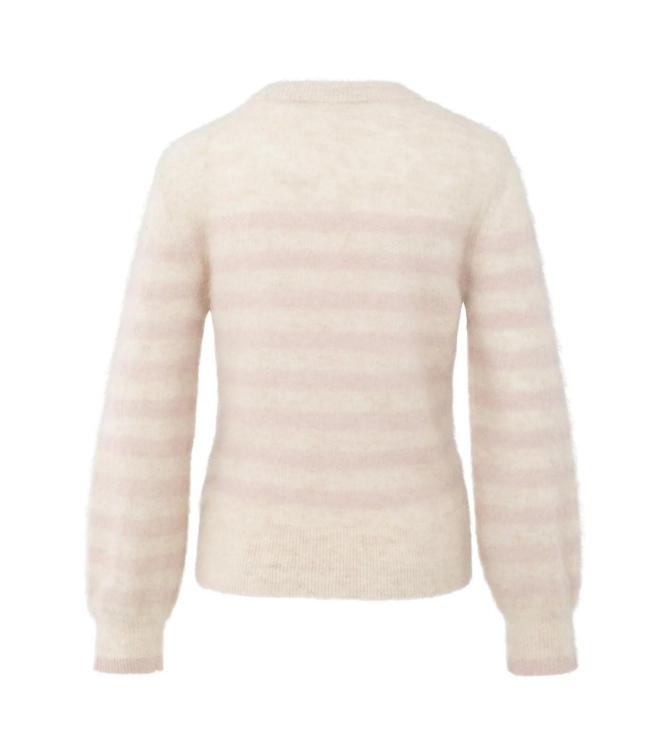 Yaya Striped sweater 615091 Shadow gray pink dessin