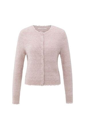 Yaya Cardigan with trim details 615092 Shadow gray pink mel
