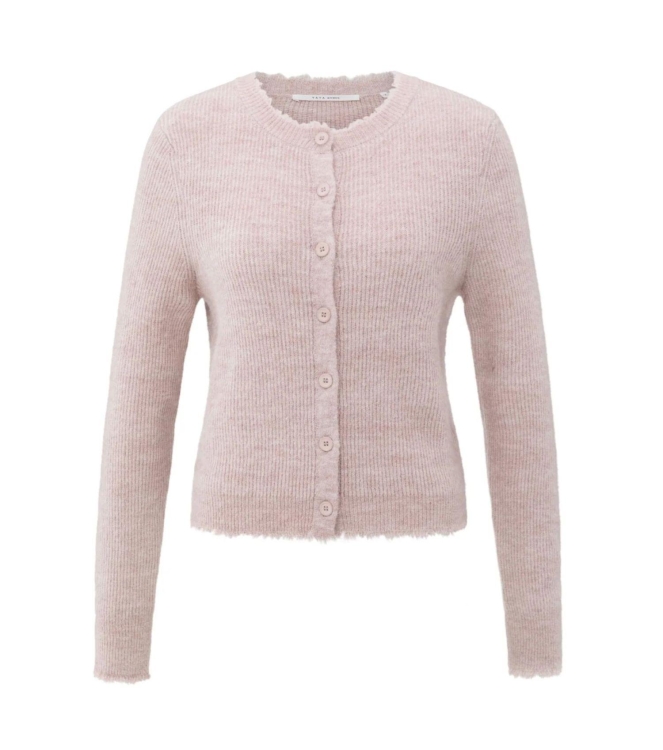 Yaya Cardigan with trim details 615092 Shadow gray pink mel