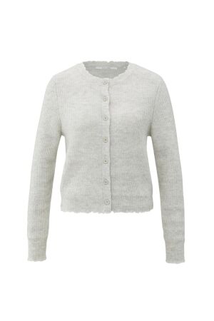 Yaya Cardigan with trim details 990312 Cloud grey melange