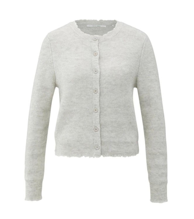 Yaya Cardigan with trim details 990312 Cloud grey melange