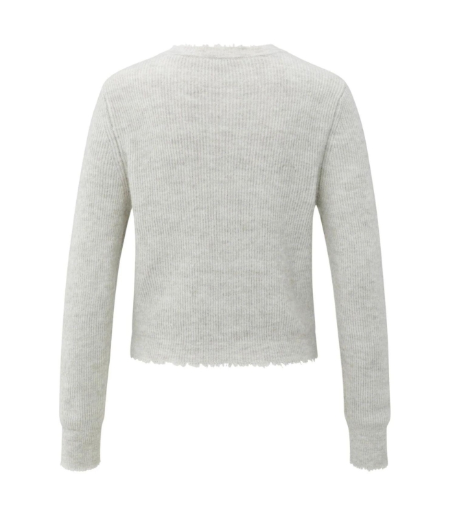 Yaya Cardigan with trim details 990312 Cloud grey melange