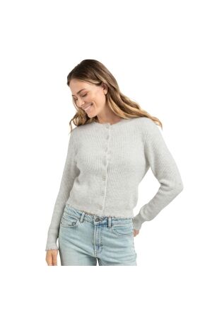 Yaya Cardigan with trim details 990312 Cloud grey melange