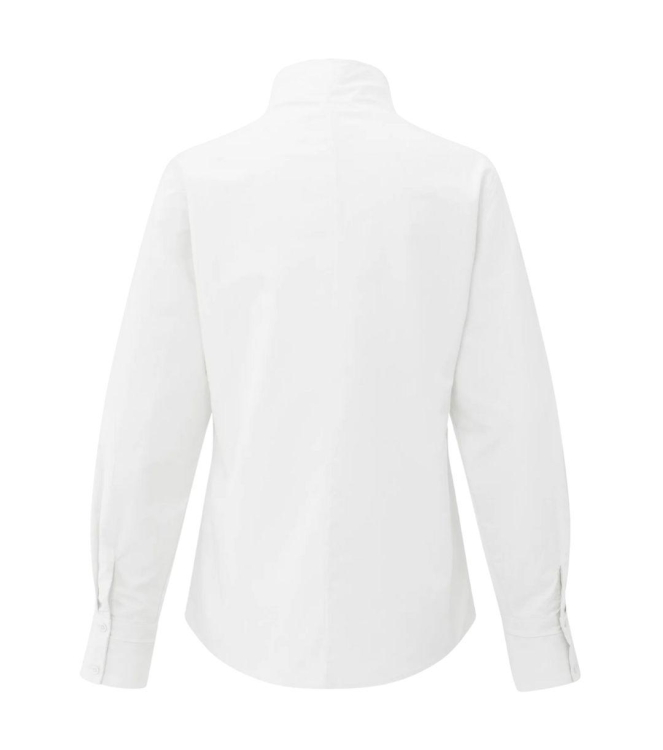 Yaya Blouse with high V-neck collar 00000 Pure white