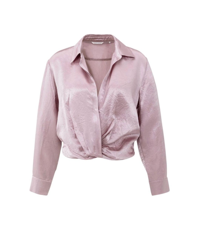 Yaya Cropped satin blouse 53802 Cloud gray purple