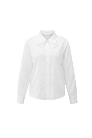Yaya Blouse with bow collar detail 00000 Pure white