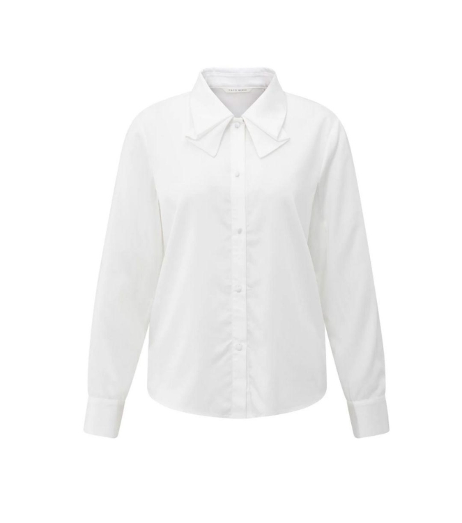 Yaya Blouse with bow collar detail 00000 Pure white