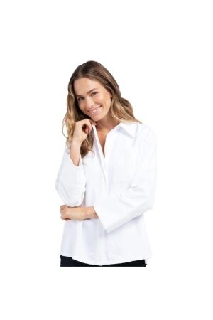 Yaya Soft blouse with wide cuffs 00000 Pure white