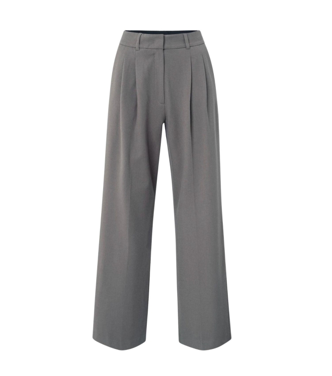 Yaya Woven trousers with pleats 80307 Dark night grey