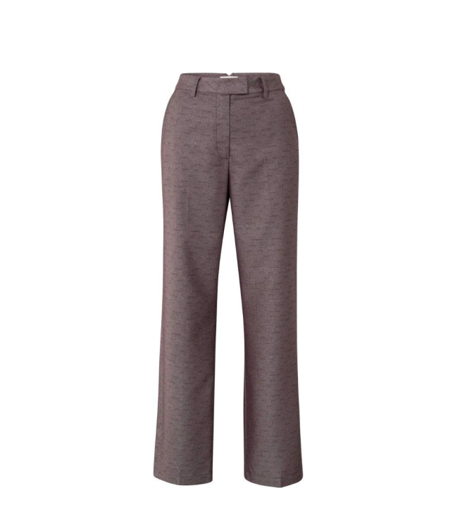 Yaya Shiny woven trousers 916191 Fudge purple dessin