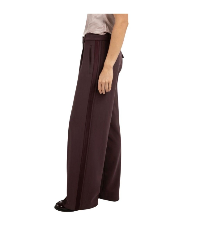 Yaya Trousers with satin side tape 916191 Fudge purple 