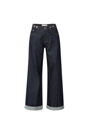 Yaya Loose fit denim with roll-ups 99024 Dark blue denim