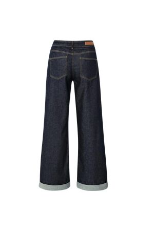 Yaya Loose fit denim with roll-ups 99024 Dark blue denim