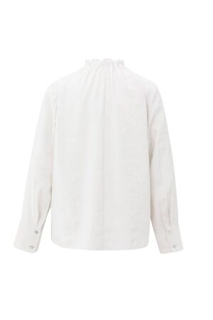 Yaya High neck top with drawstring 24001 Early frost white