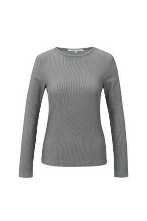 Yaya Ribbed long sleeve top 803071 Darknight grey dessin