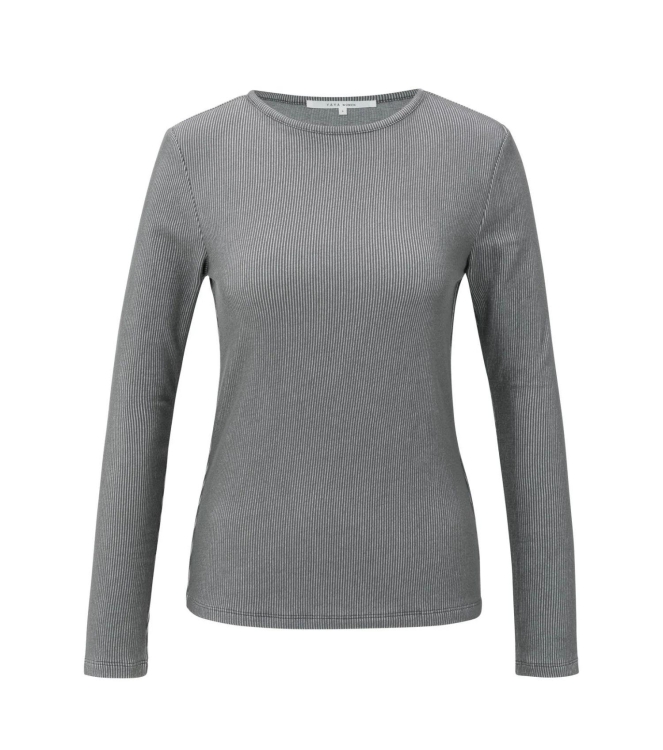 Yaya Ribbed long sleeve top 803071 Darknight grey dessin