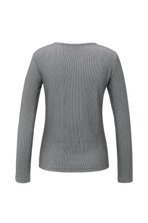 Yaya Ribbed long sleeve top 803071 Darknight grey dessin