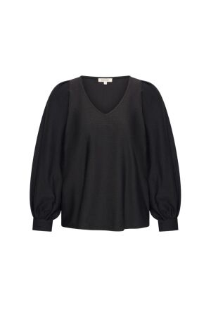 Expresso Top jersey v-neck structured 3/4 sl EX900 Black