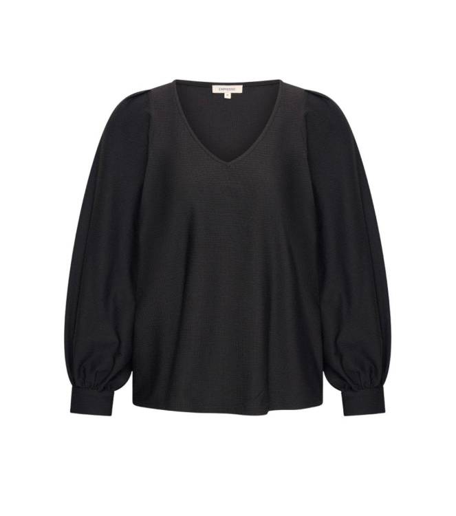 Expresso Top jersey v-neck structured 3/4 sl EX900 Black