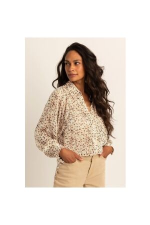 Expresso Blouse woven chiffon print EX204 Dove grey