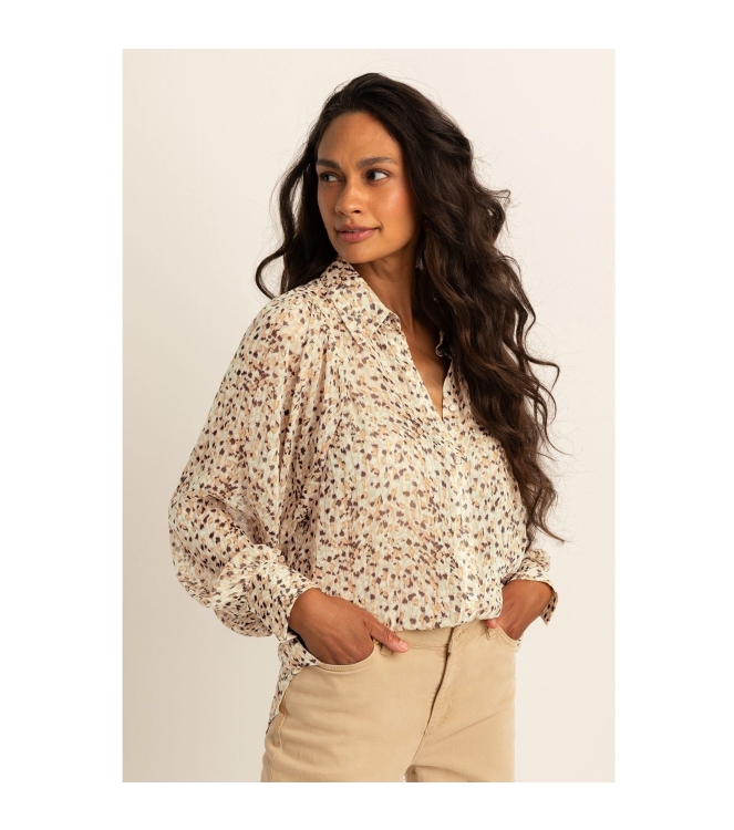 Expresso Blouse woven chiffon print EX204 Dove grey