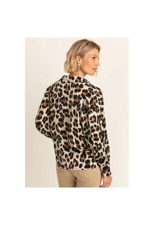 Expresso Blouse woven satin print EX122 Coconut