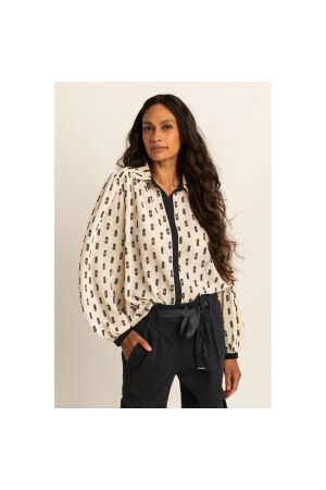 Expresso Blouse woven jacquard chiffon EX200 Off white