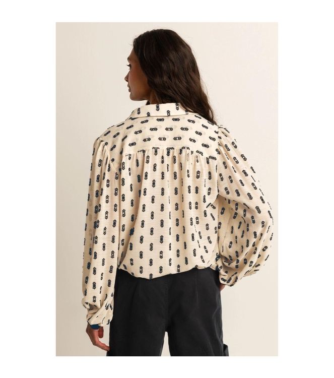 Expresso Blouse woven jacquard chiffon EX200 Off white