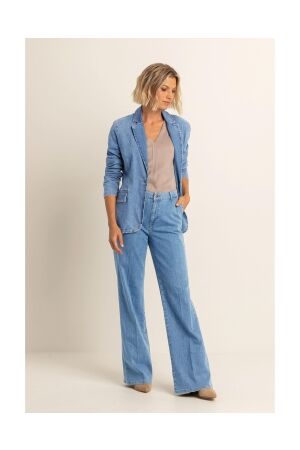 Expresso Pants mid blue denim wide leg EX350 Mid blue denim