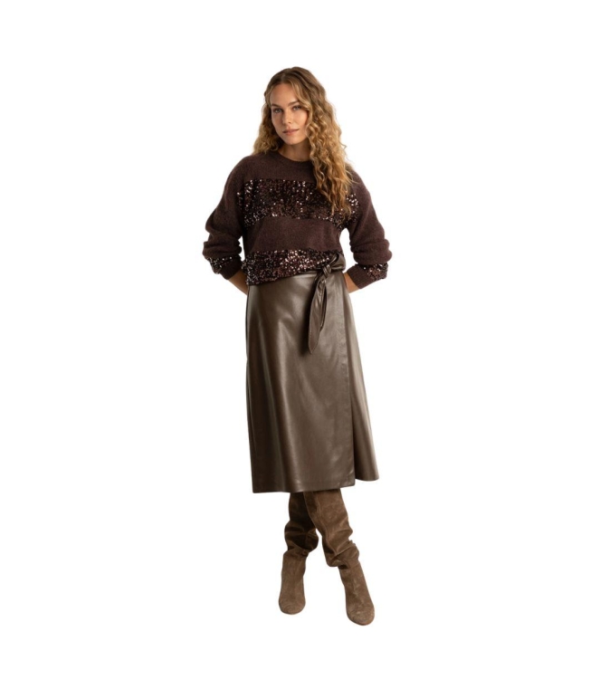 Expresso Skirt pu EX101 Dark coffee