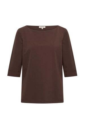 Expresso T-shirt travel 3/4 sleeve with spli EX101 Dark coffee