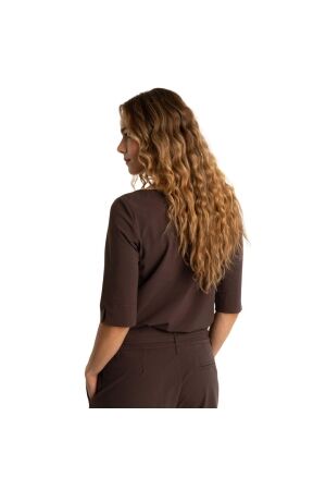 Expresso T-shirt travel 3/4 sleeve with spli EX101 Dark coffee