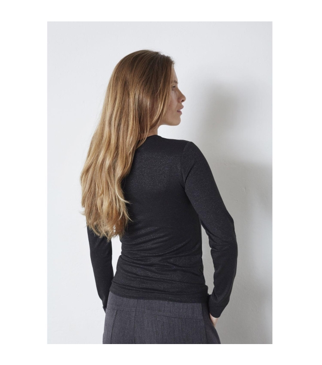 Co Couture MannyCC lurex emb l/s tee 96 Black