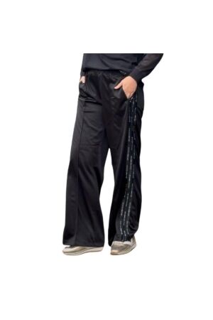 Haute L Amitie Logo tape track tall pant Black
