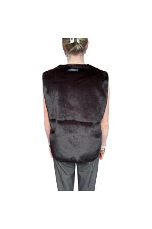 Haute L Amitie Fur tech vest Mocca