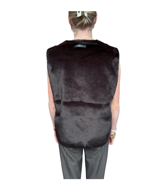 Haute L Amitie Fur tech vest Mocca