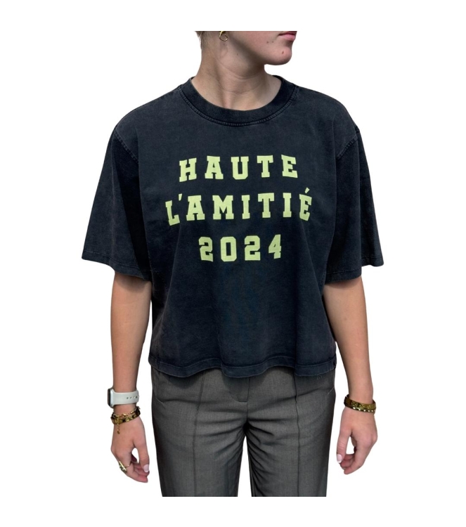 Haute L Amitie Intro acid logo tee Black
